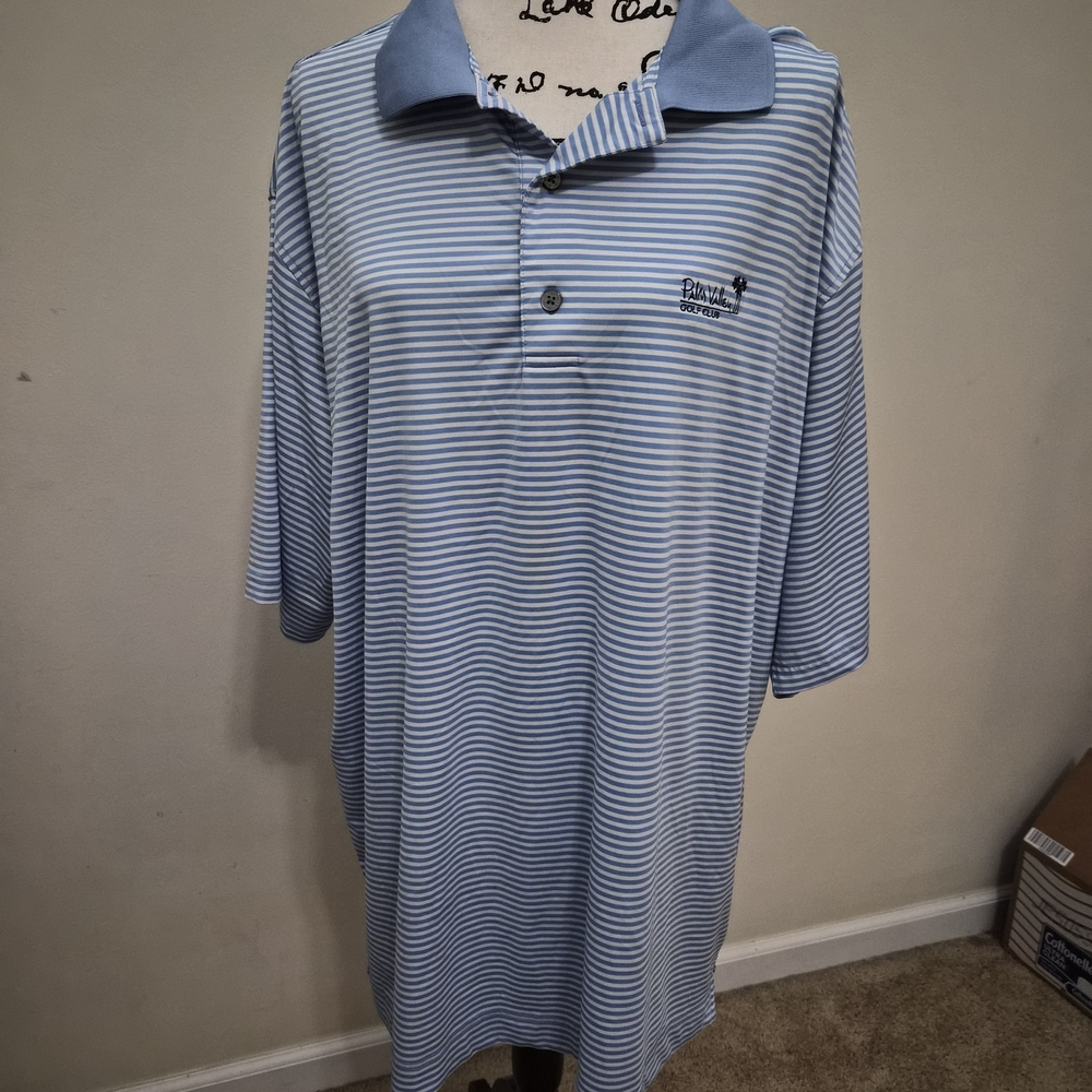 FootJoy Light Blue Striped Polo Shirt for Men